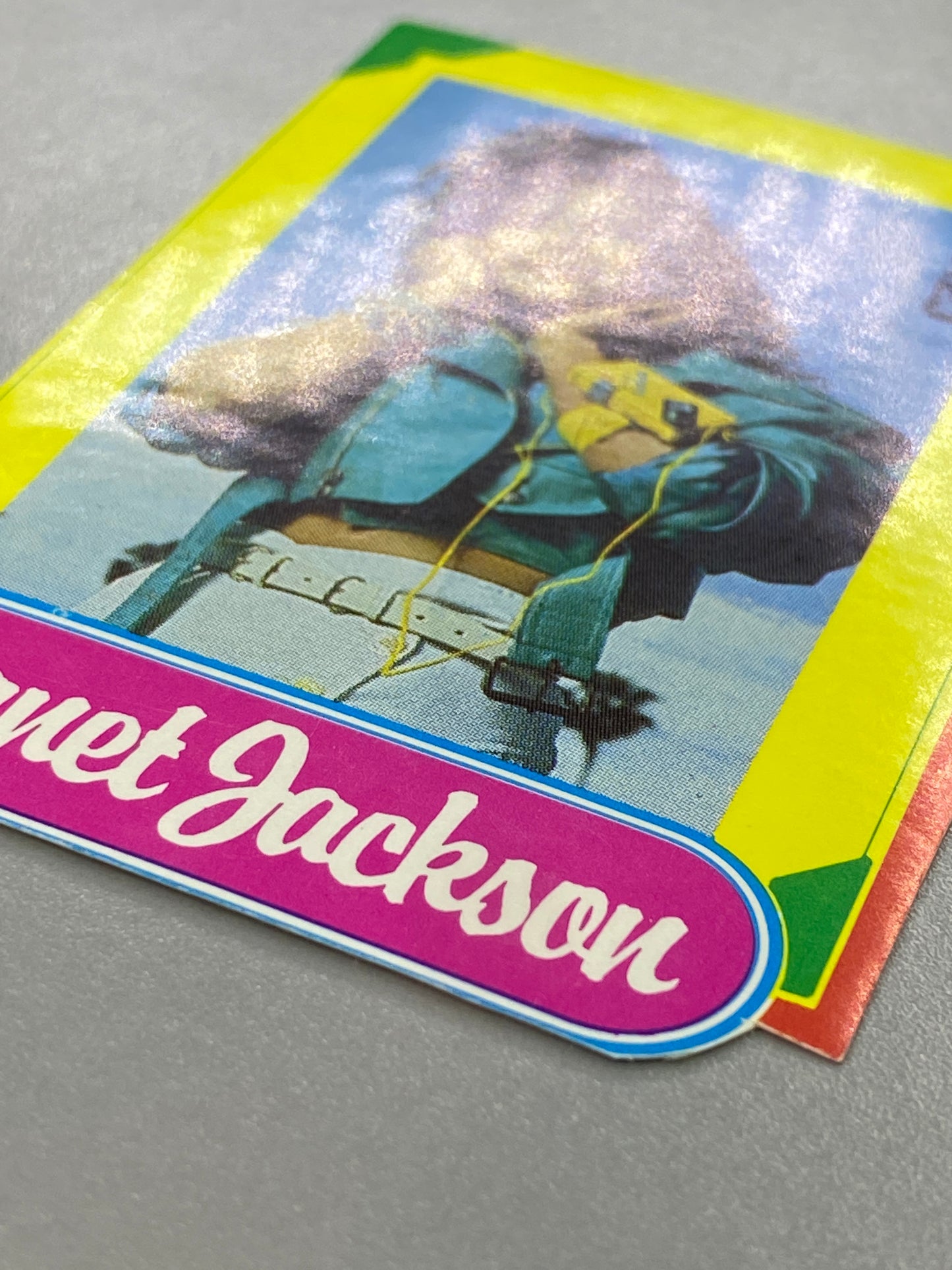 1986 Okej Janet Jackson Magazine Die Cut Sticker Insert (Sweden) (Music)