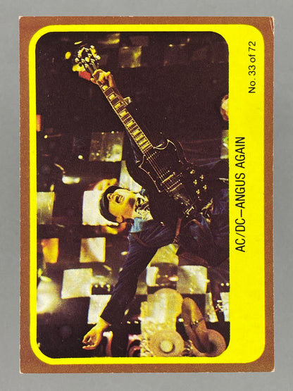 1977 Scanlens Popswops #33 AC/DC Angus Again (Australia) (Music)