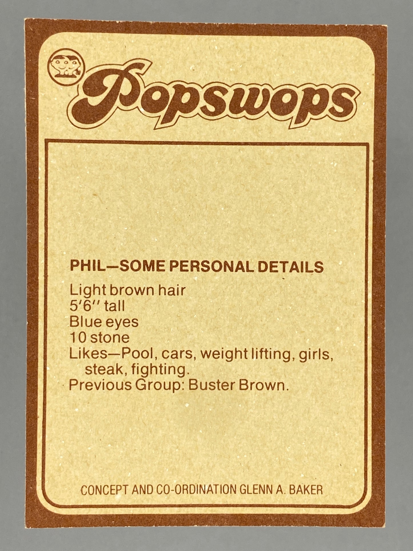 1977 Scanlens Popswops #32 AC/DC Phil Rudd (Australia) (Music)