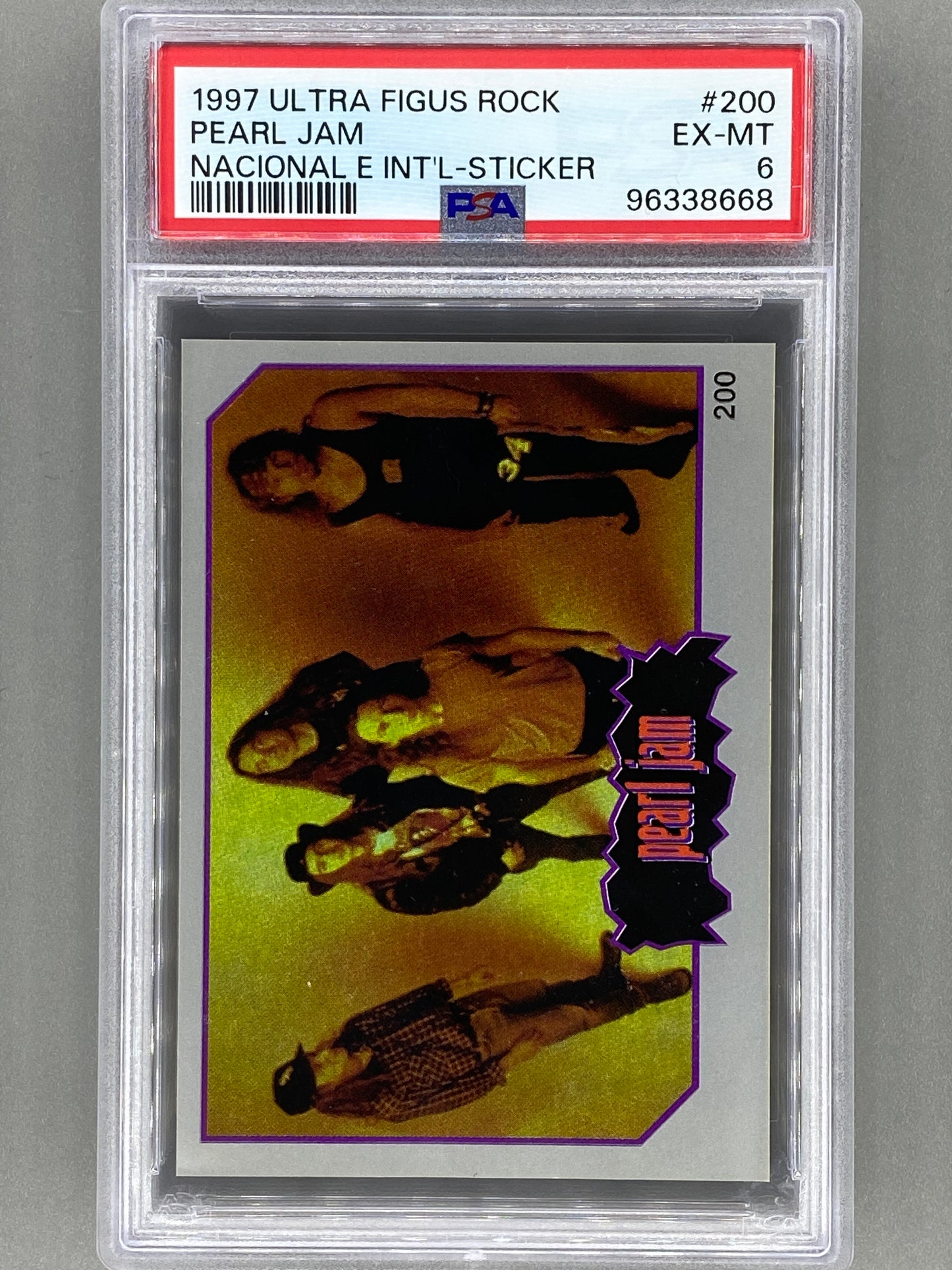 1997 Ultra Figus #200 Pearl Jam Rock Nacional E Intl Sticker PSA 6 Pop 5 (Music)