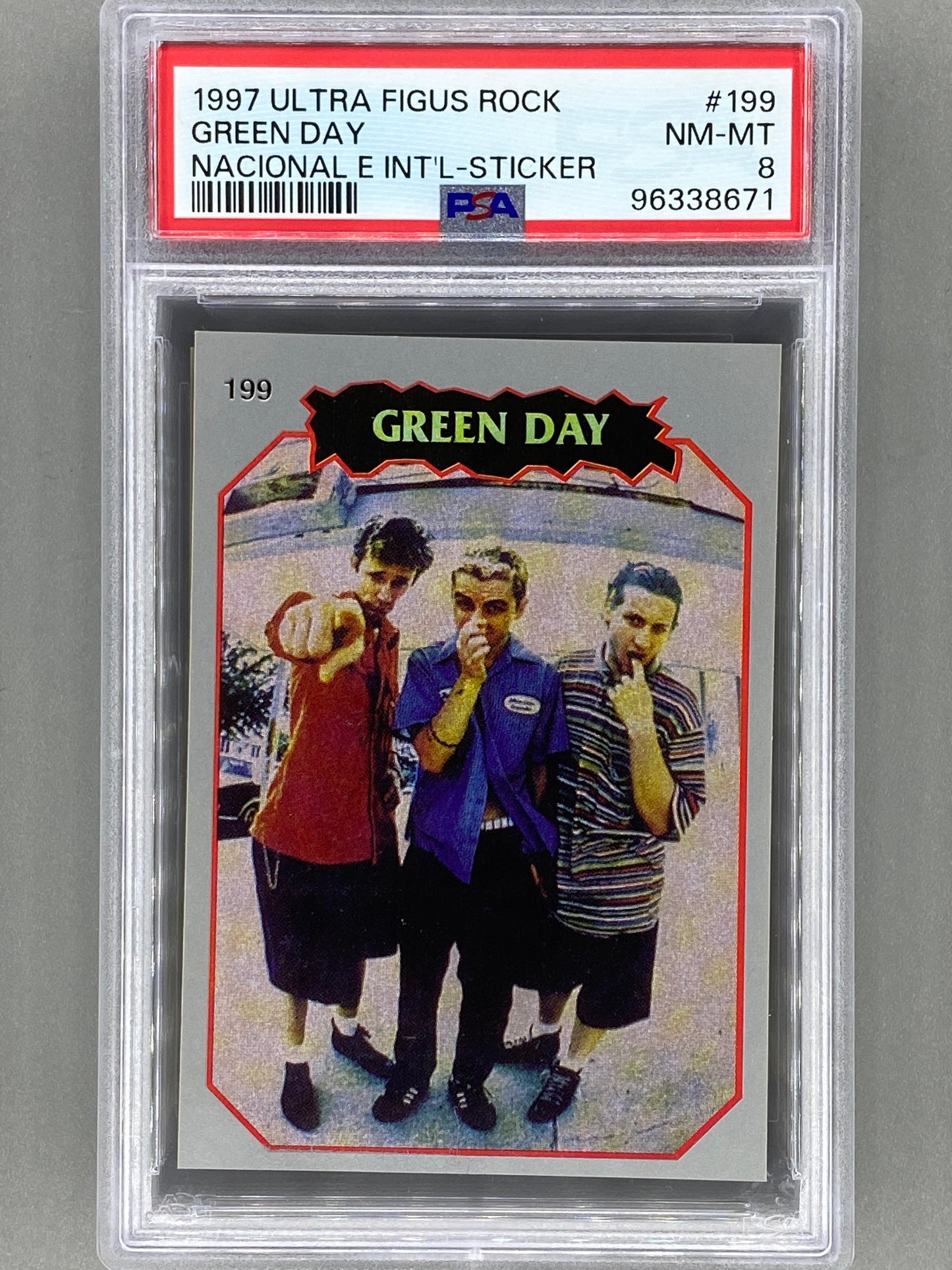 1997 Ultra Figus #199 Green Day Rock Nacional E Intl Sticker PSA 8 Pop 4 (Music)