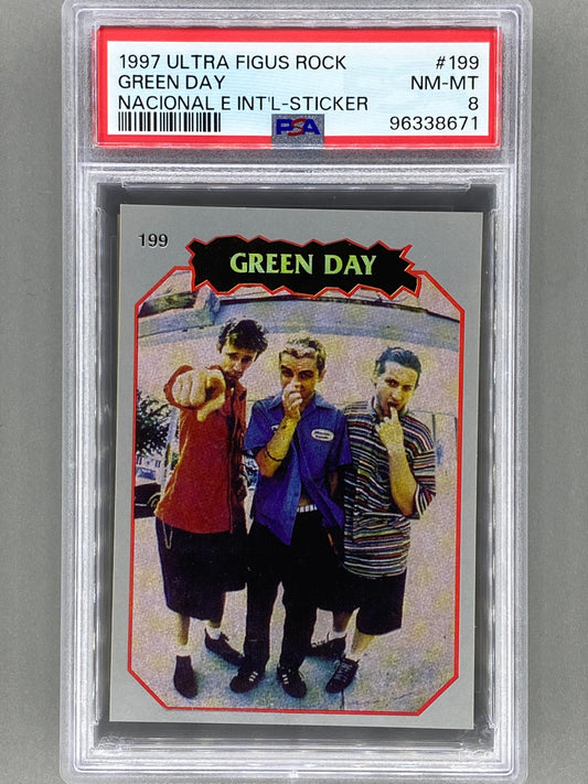 1997 Ultra Figus #199 Green Day Rock Nacional E Intl Sticker PSA 8 Pop 4 (Music)