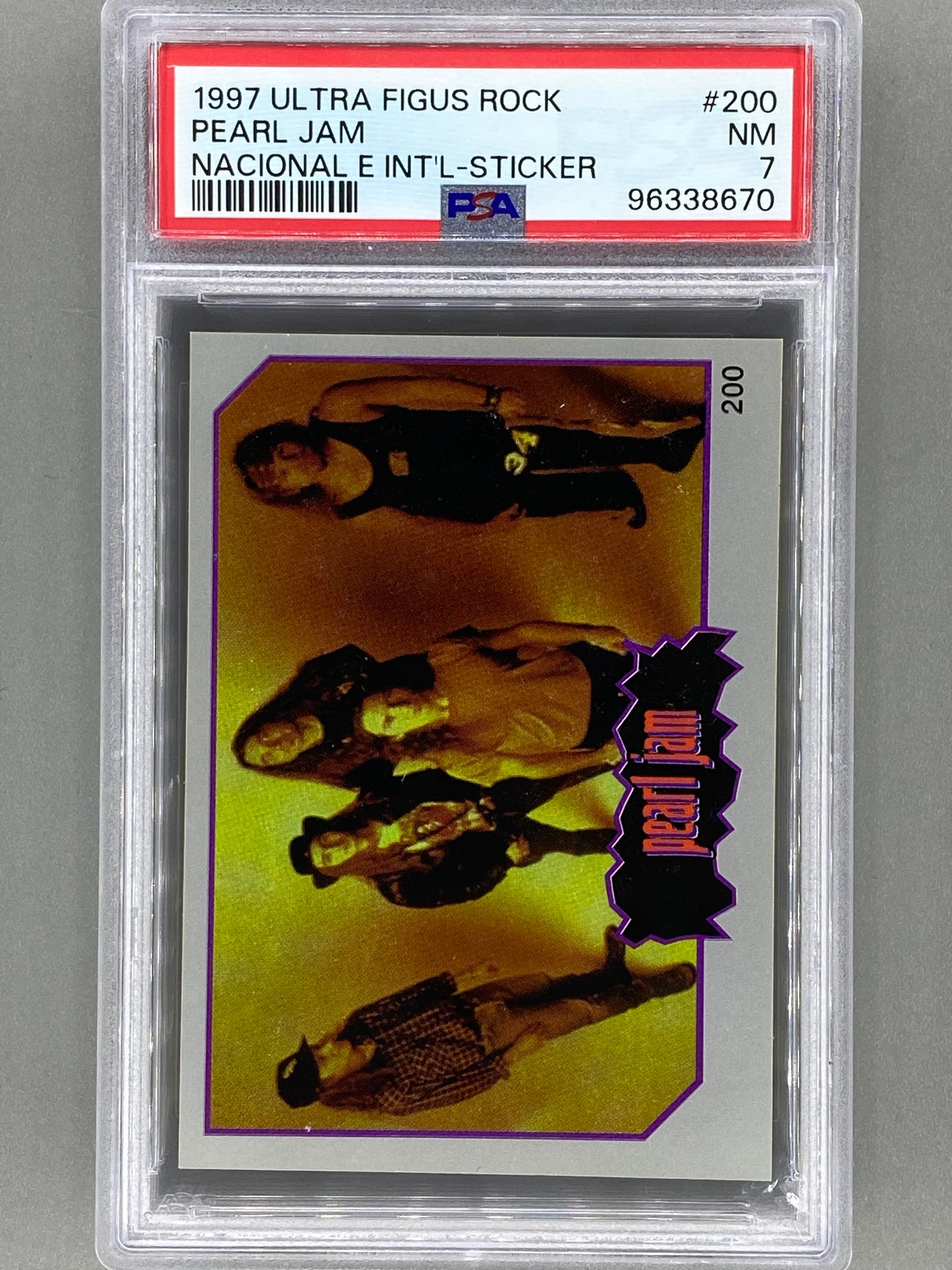 1997 Ultra Figus #200 Pearl Jam Rock Nacional E Intl Sticker PSA 7 Pop 1 (Music) (Copy)