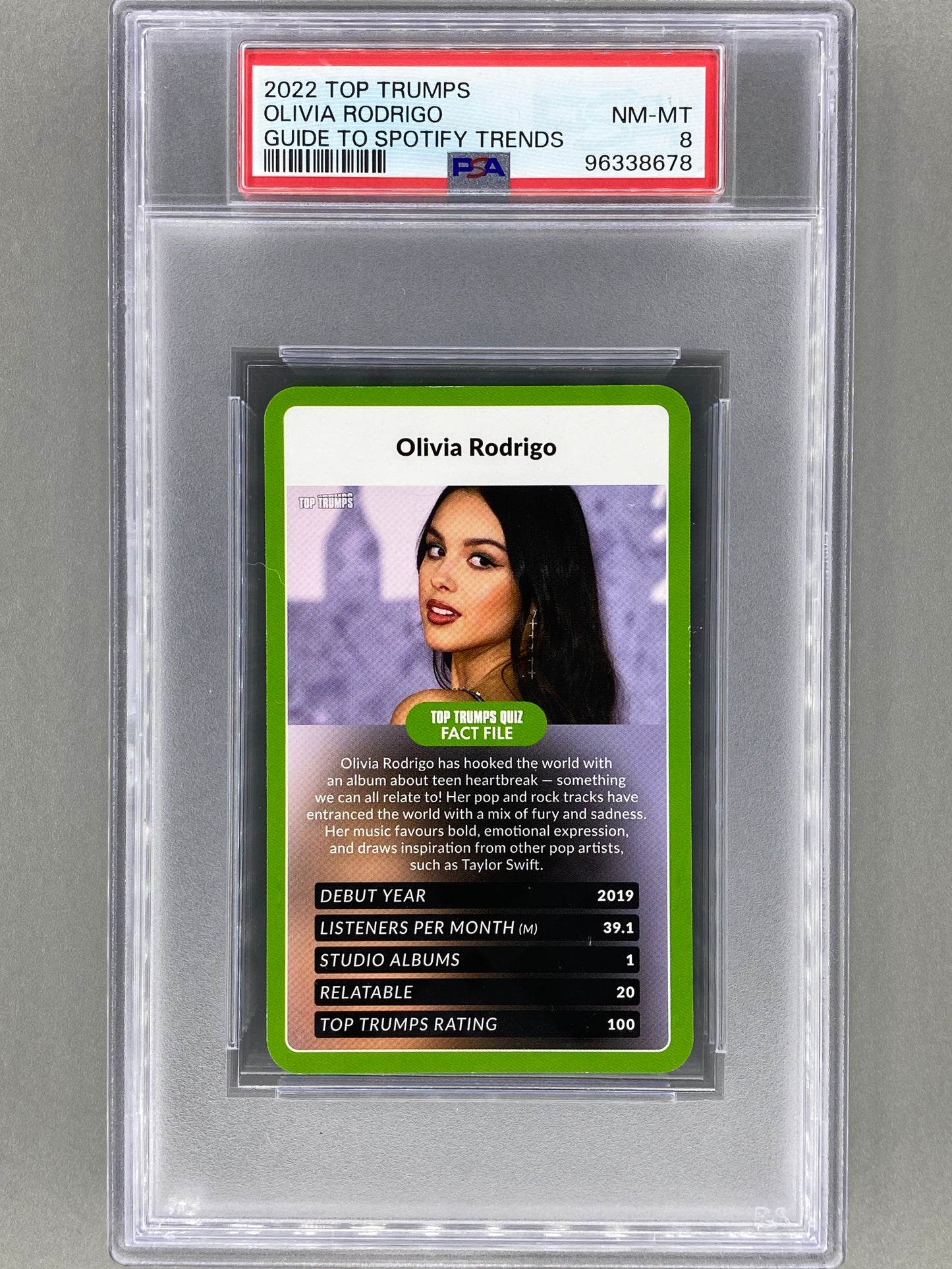 2022 Top Trumps Olivia Rodrigo Guide to Spotify Trends PSA 8 - Pop 7 (Music)