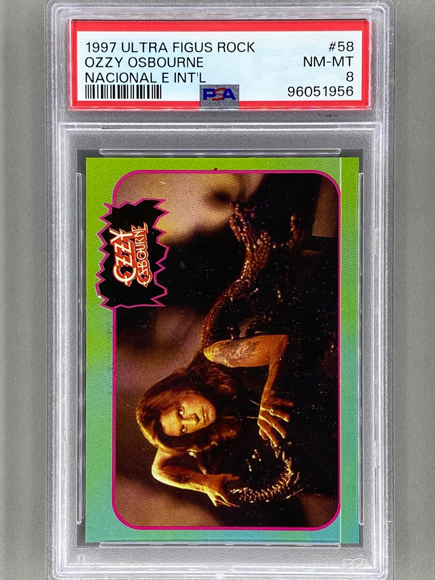 1997 Ultra Figus #58 Ozzy Osbourne Rock Cards Nacional E Intl PSA 8 Pop 1 (Music)