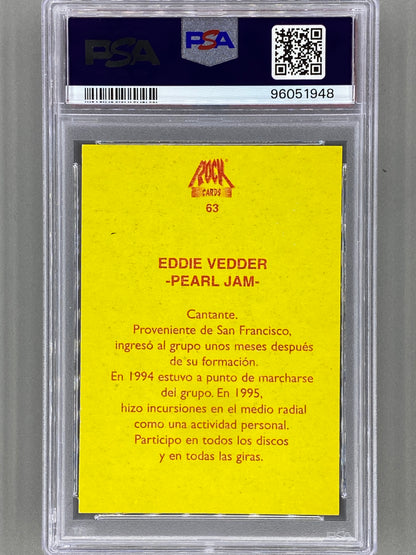 1997 Ultra Figus #63 Eddie Vedder Rock Cards Nacional E Intl PSA 7 Pop 6 (Music)