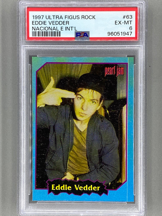 1997 Ultra Figus #63 Eddie Vedder Rock Cards Nacional E Intl PSA 6 Pop 22 (Music)