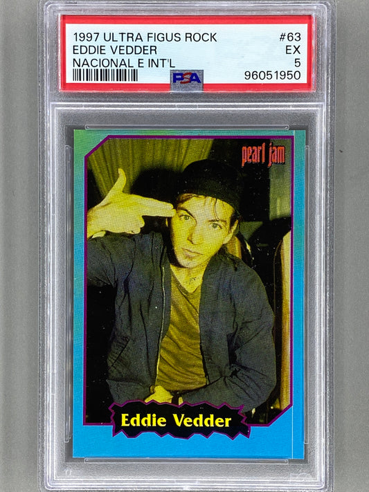 1997 Ultra Figus #63 Eddie Vedder Rock Cards Nacional E Intl PSA 5 Pop 6 (Music)