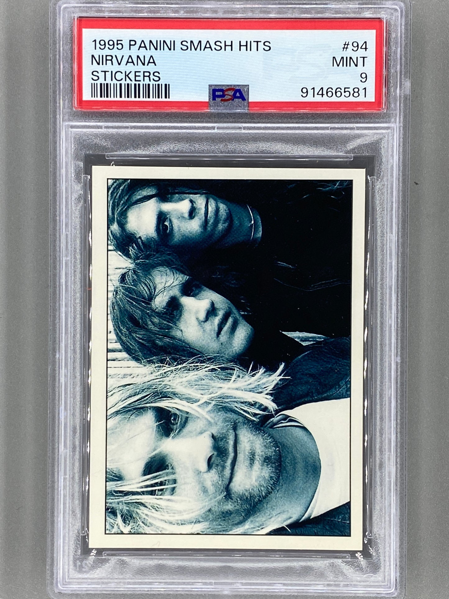 1995 Panini #94 Nirvana Smash Hits Stickers PSA 9 Pop 41 (Music)