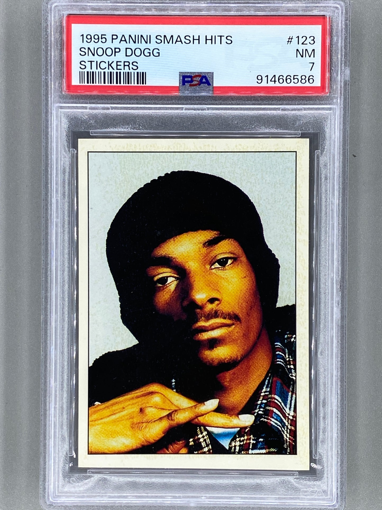 1995 Panini #123 Snoop Dogg Smash Hits Stickers PSA 7 Pop 32 (Music)