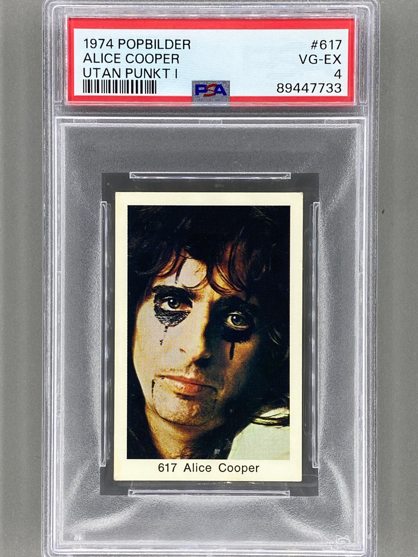 1974 Popbilder #617 Alice Cooper Utan Punkt I PSA 4 Pop 1 (Music)