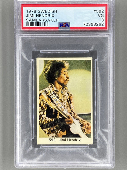 1975 Popbilder #592 Jimi Hendrix Med Punkt III PSA 3 Pop 6 (Music)