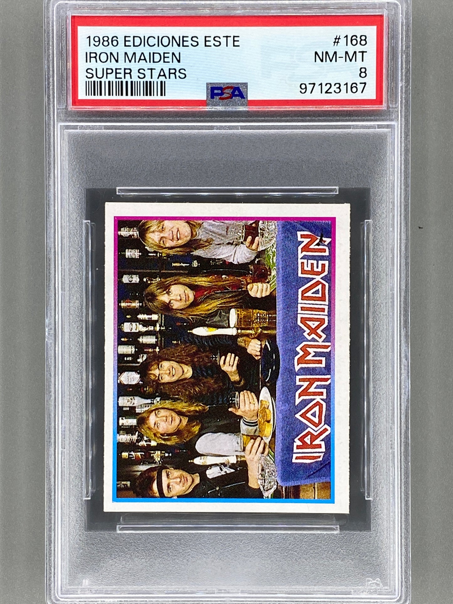 1986 Ediciones Este #168 Iron Maiden Super Stars PSA 8 Pop 1 (Music)