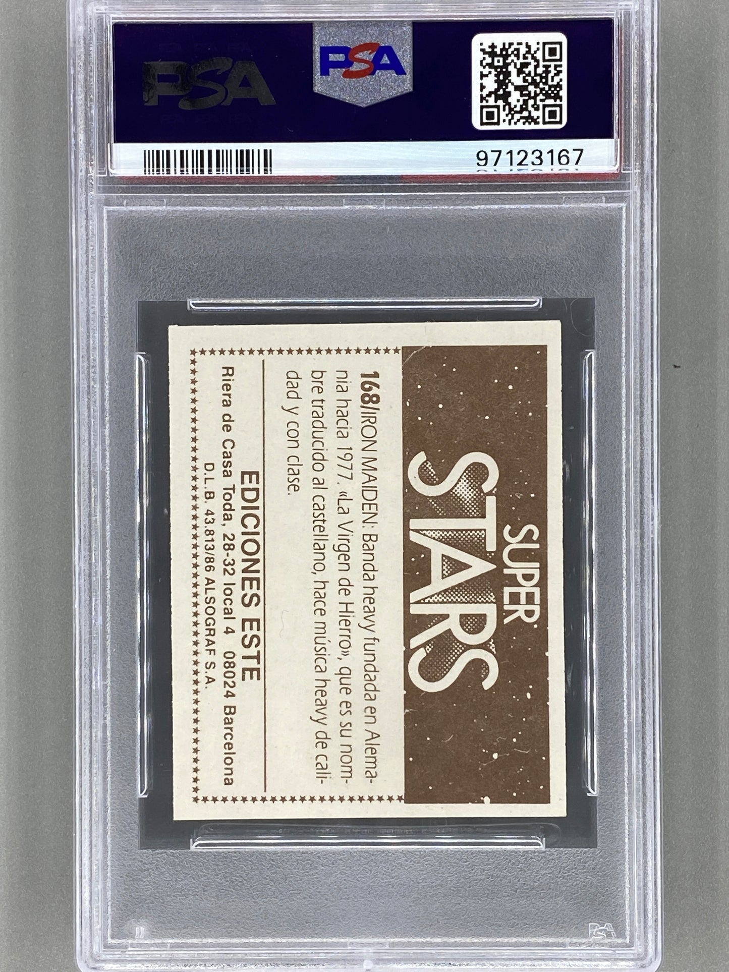 1986 Ediciones Este #168 Iron Maiden Super Stars PSA 8 Pop 1 (Music)