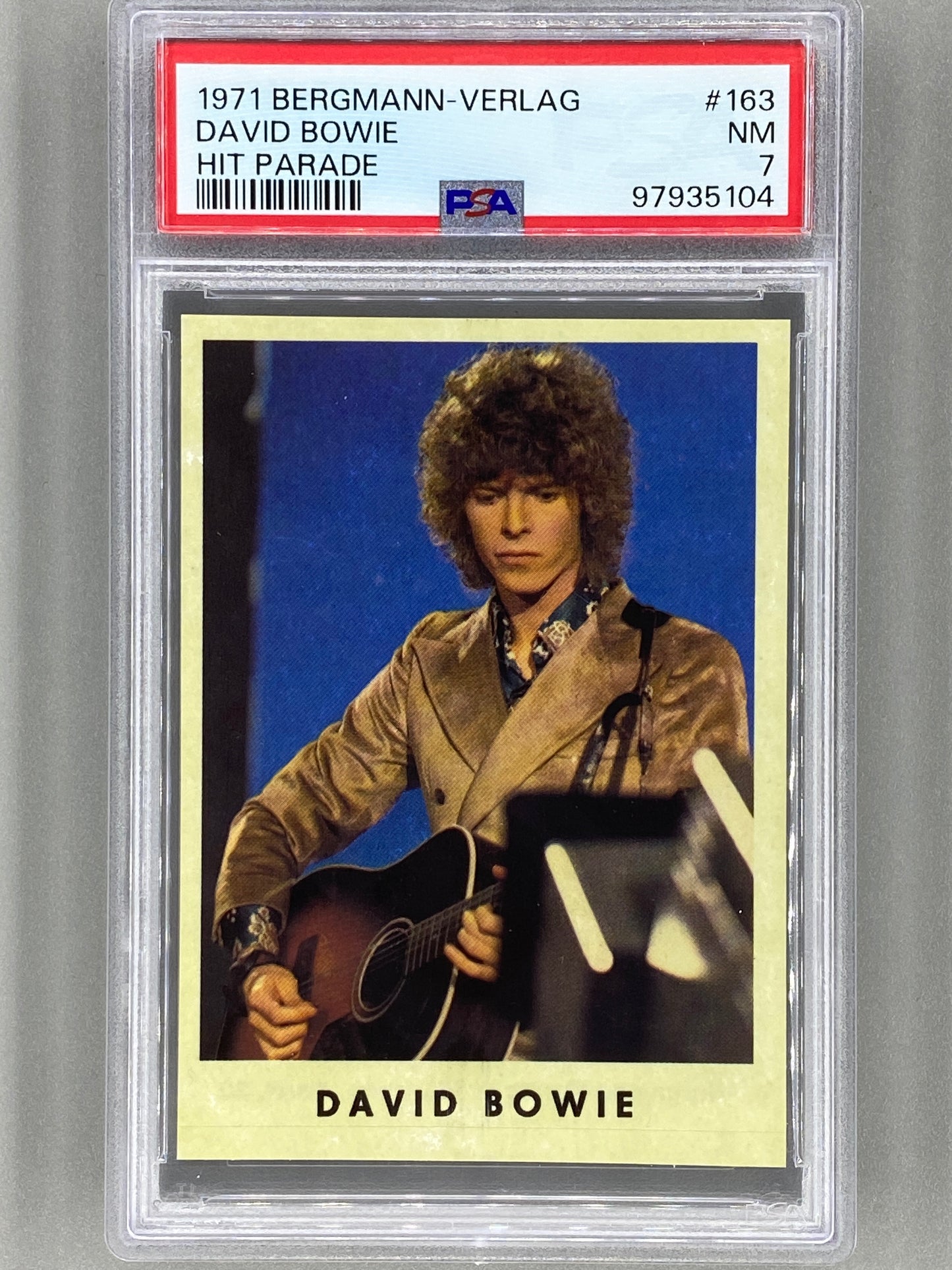 1971 Bergmann-Verlag #163 David Bowie Hit Parade Sticker PSA 7 Pop 1 (Music)