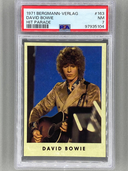 1971 Bergmann-Verlag #163 David Bowie Hit Parade Sticker PSA 7 Pop 1 (Music)