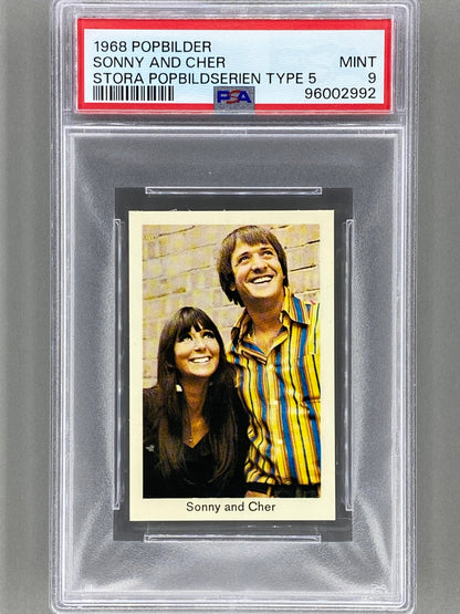 1968 Popbilder Sonny & Cher Stora Popbildserien  Type 5 PSA 9 Pop 1 (Music)