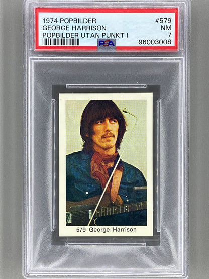 1974 Popbilder #579 George Harrison Utan Punkt I PSA 7 Pop 1 (Music)