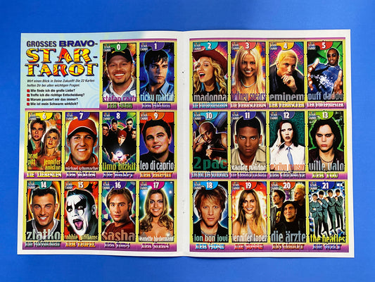 2000 Bravo Star Tarot Nr. 52 Complete Uncut 22 Card Set Sheet (Germany) (Music) B