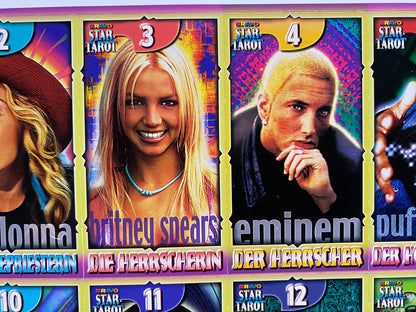 2000 Bravo Star Tarot Nr. 52 Complete Uncut 22 Card Set Lot Sheet (Germany) (Music) D