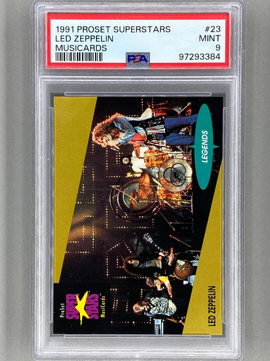 1991 Proset Superstars #23 Led Zeppelin Musicards PSA 9 Pop 11 (Music)