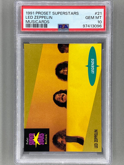 1991 Proset Superstars #21 Led Zeppelin Musicards PSA 10 Pop 10 (Music)