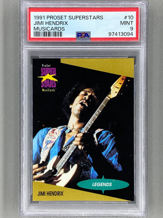 1991 Proset Superstars #10 Jimi Hendrix Musicards PSA 9 Pop 11 (Music)