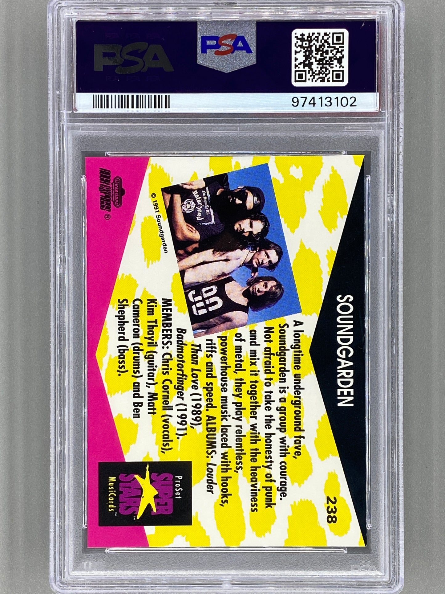 1991 Proset Superstars #238 Soundgarden Musicards PSA 9 Pop 4 (Music)