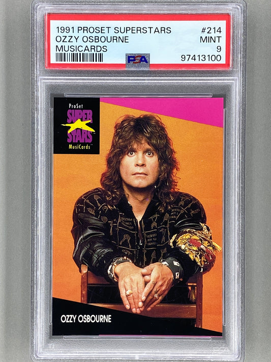 1991 Proset Superstars #214 Ozzy Osbourne Musicards PSA 9 Pop 9 (Music)