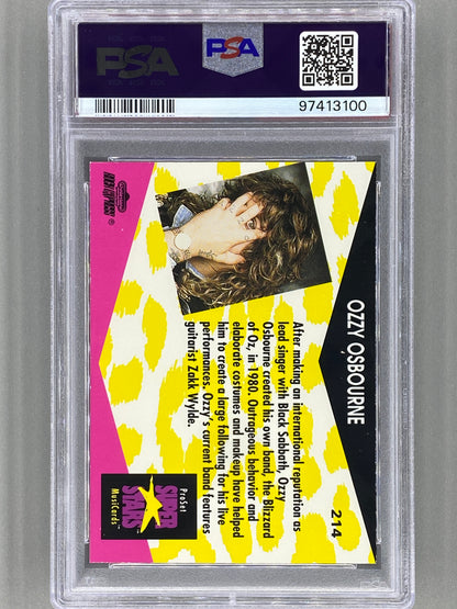 1991 Proset Superstars #214 Ozzy Osbourne Musicards PSA 9 Pop 9 (Music)
