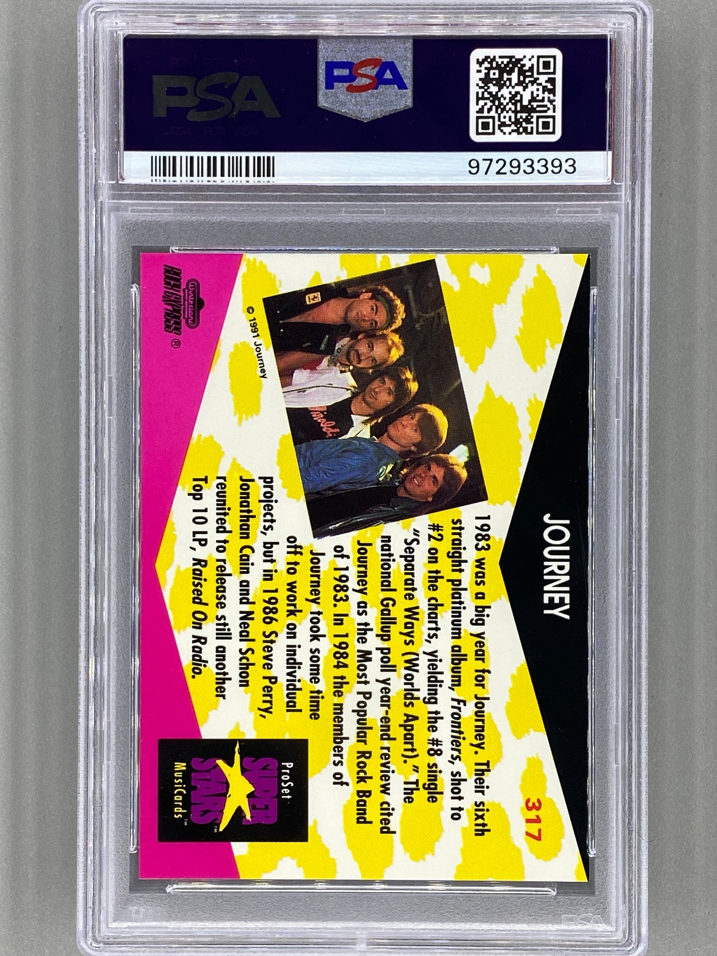 1991 Proset Superstars #317 Journey Musicards PSA 8 Pop 2 (Music)