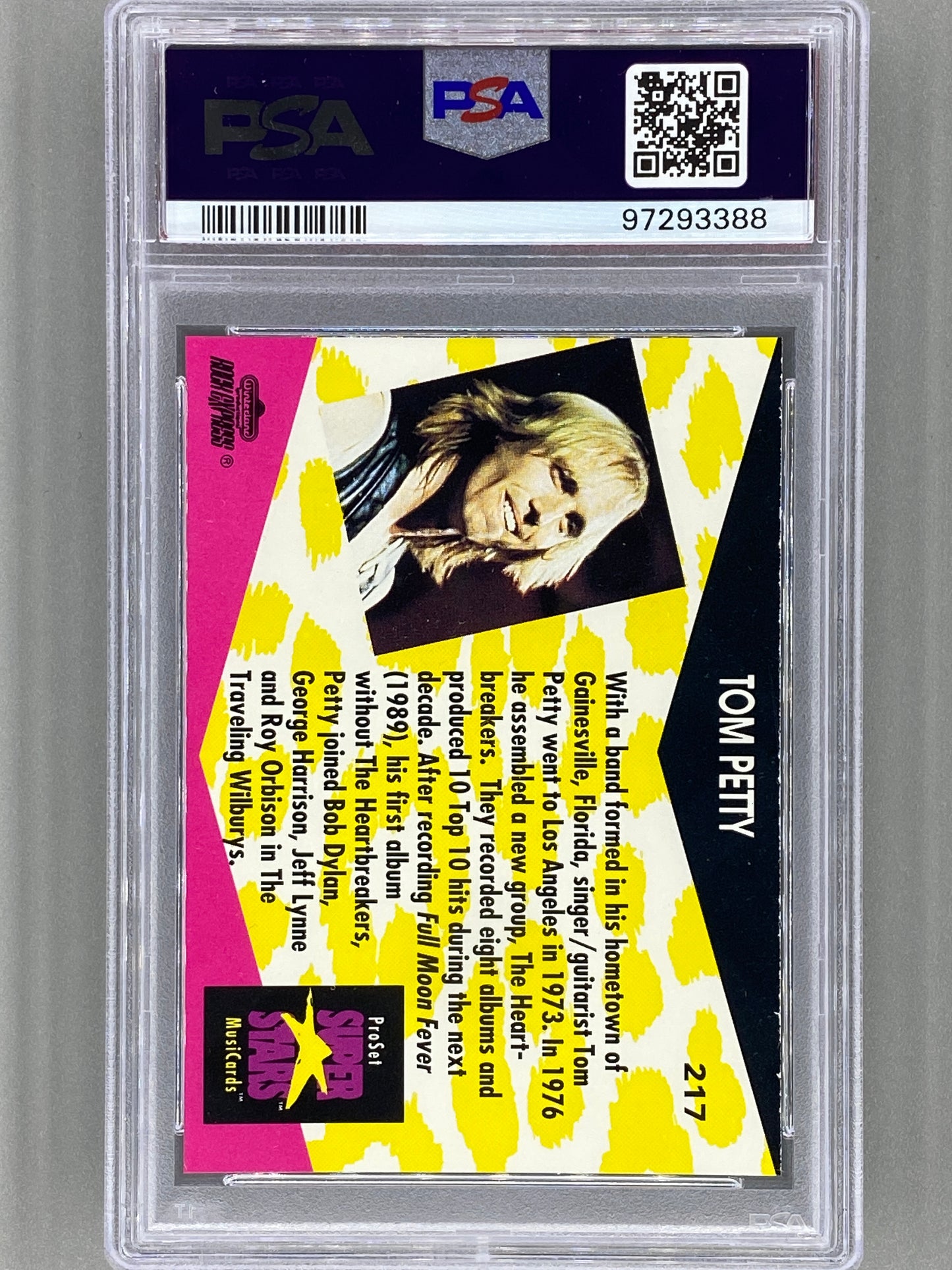 1991 Proset Superstars #217 Tom Petty Musicards PSA 7 Pop 5 (Music)