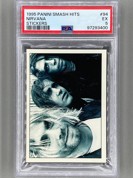 1995 Panini #94 Nirvana Smash Hits Stickers PSA 5 (Music)