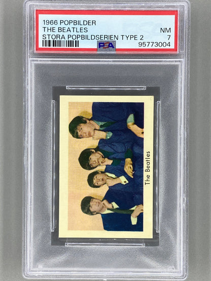 1966 Popbilder The Beatles Stora Popbildserien Type 2 PSA 7 Pop 4 (Music)