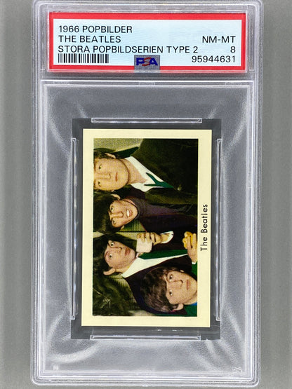 1966 Popbilder The Beatles Stora Popbildserien Type 2 PSA 8 Pop 3 (Music)