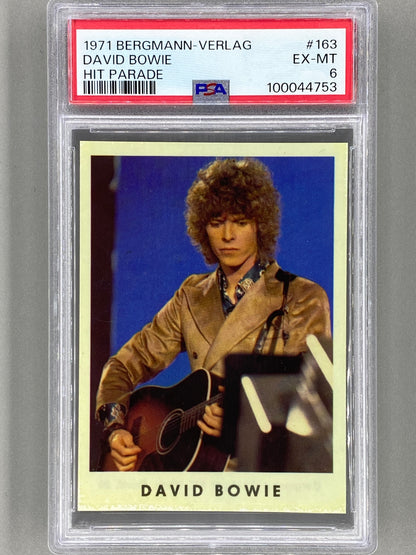 1971 Bergmann-Verlag #163 David Bowie Hit Parade Sticker PSA 6 Pop 1 (Music)
