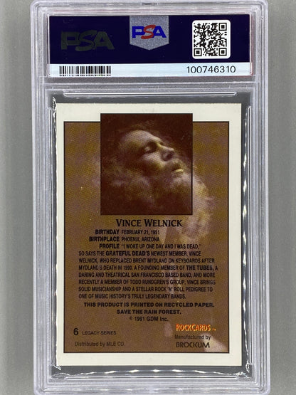 1991 Brockum Rockcards #6 Vince Welnick Grateful Dead Legacy Series PSA 10 Pop 2 (Music)