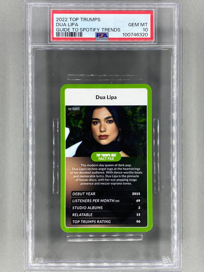 2022 Top Trumps Dua Lipa Guide to Spotify Trends PSA 10 - Pop 2 (Music)