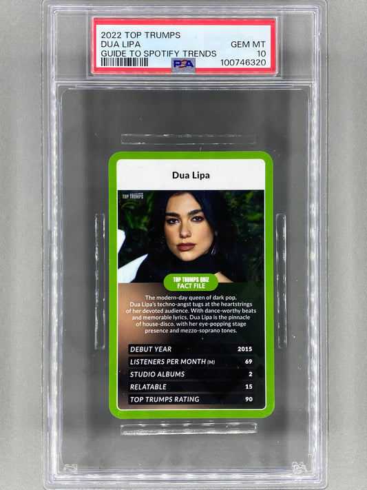 2022 Top Trumps Dua Lipa Guide to Spotify Trends PSA 10 - Pop 2 (Music)