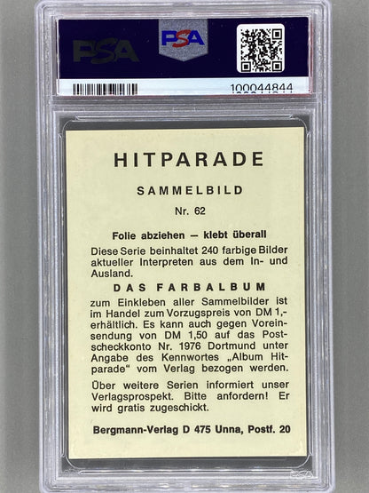 1971 Bergmann-Verlag #62 Smokey Robinson & Miracles Hit Parade Sticker PSA 7 Pop 1 (Music)