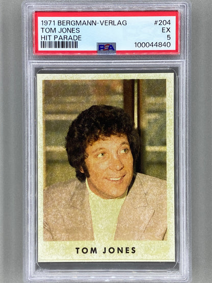 1971 Bergmann-Verlag #204 Tom Jones Hit Parade Sticker PSA 5 Pop 1 (Music)