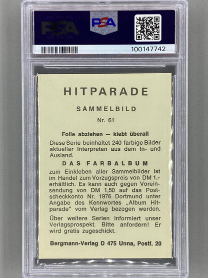 1971 Bergmann-Verlag #61 Steppenwolf Hit Parade Sticker PSA 8 Pop 1 (Music)