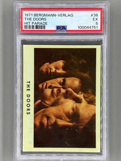 1971 Bergmann-Verlag #38 The Doors Hit Parade Sticker PSA 5 Pop 3 (Music)
