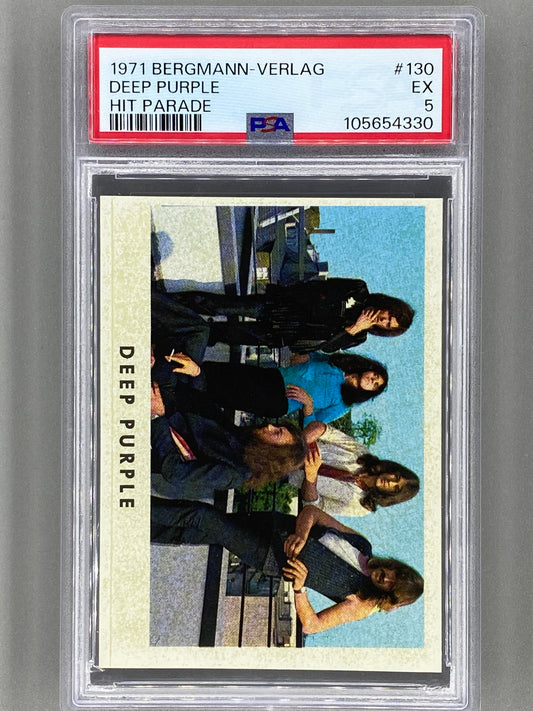 1971 Bergmann-Verlag #130 Deep Purple Hit Parade Sticker PSA 5 Pop 1 (Music)