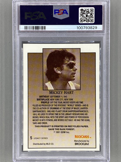 1991 Brockum Rockcards #5 Mickey Hart Grateful Dead Legacy Series PSA 5 Pop 1 (Music)