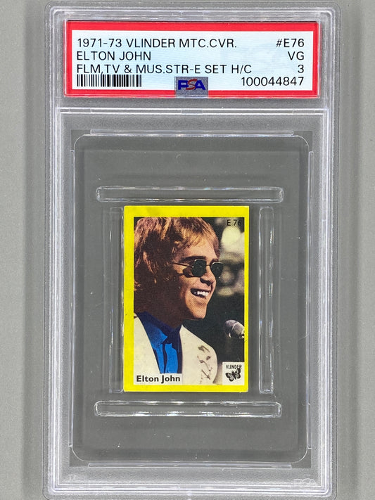 1972 Vlinder #E76 Elton John Matchbox Cover H/C PSA 3 Pop 3 (Music)