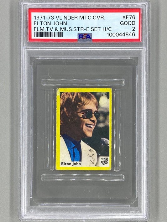 1972 Vlinder #E76 Elton John Matchbox Cover H/C PSA 2 Pop 4 (Music)
