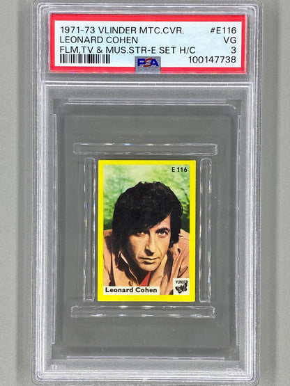 1972 Vlinder #E116 Leonard Cohen Matchbox Cover H/C PSA 3 Pop 1 (Music)