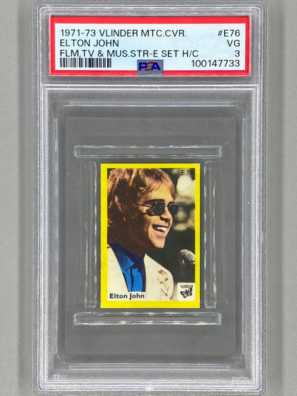 1972 Vlinder #E76 Elton John Matchbox Cover H/C PSA 3 Pop 3 (Music)