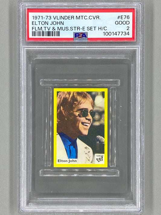 1972 Vlinder #E76 Elton John Matchbox Cover H/C PSA 2 Pop 4 (Music)